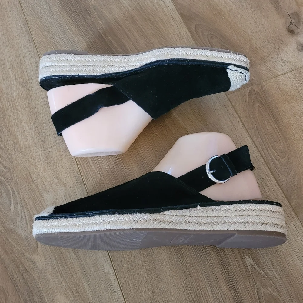 Blondo Hiliani Black‎ Espadrille Slingback Flats NWOT